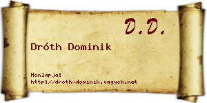 Dróth Dominik névjegykártya